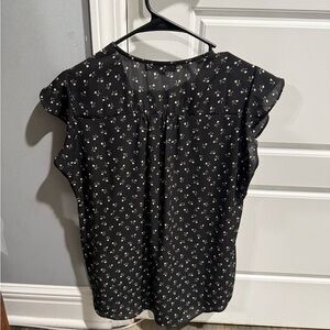 Chaus Black Floral Blouse